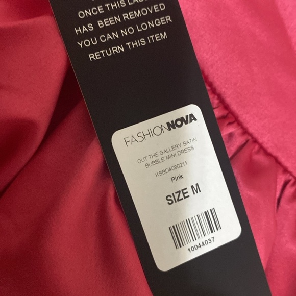 Fashion Nova Out The Gallery Satin Bubble Mini Dress Pink Bubble party prom Y2K - Picture 3 of 9